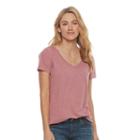 Women's Sonoma Goods For Life&trade; Slubbed V-neck Tee, Size: Medium, Med Pink