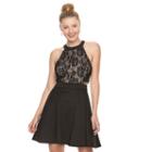 Juniors' Speechless Lace Cutout Skater Dress, Girl's, Size: 7, Oxford