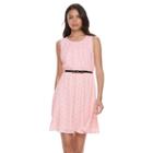 Women's Elle&trade; Pleated Fit & Flare Dress, Size: Medium, Light Pink