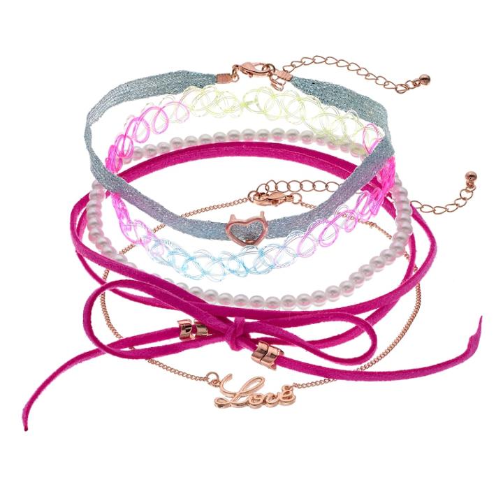 Girls 4-16 Elli By Capelli Love Choker Necklace Set, Multi
