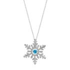 Sterling Silver Swiss Blue Topaz Snowflake Pendant Necklace, Women's, Size: 18