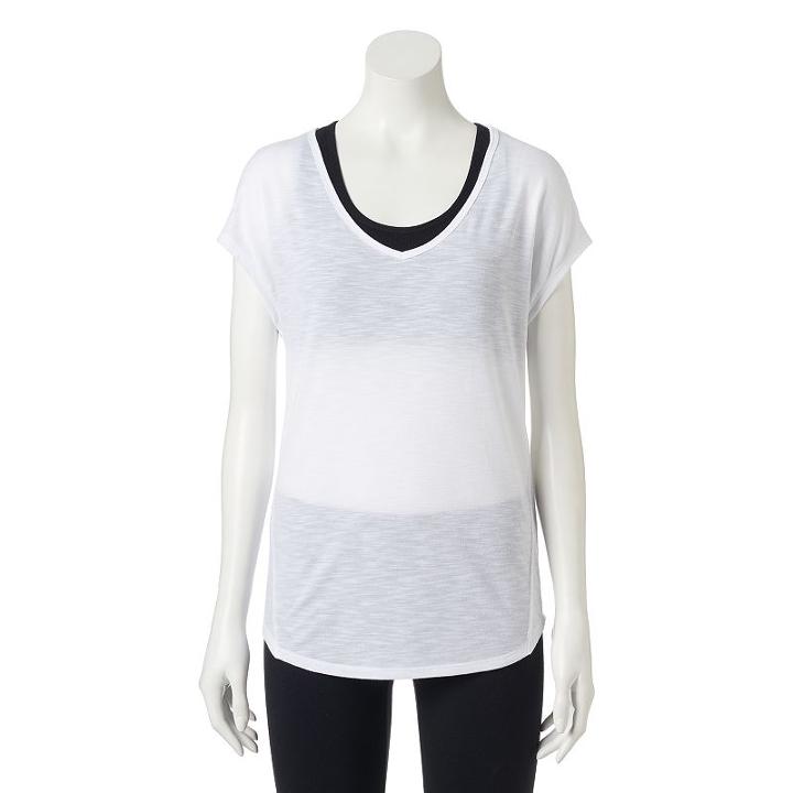 Juniors' So&reg; Cross Back Active Tee, Girl's, Size: Large, White