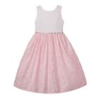 Girls 7-16 American Princess Rhinestone Waist & Lace Skirt Dress, Size: 10, White Oth