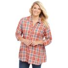 Plus Size Maternity Oh Baby By Motherhood&trade; Plaid Tunic, Women's, Size: 2xl, Drk Orange