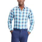 Men's Chaps Classic-fit Checked Performance Twill Button-down Shirt, Size: Xl, White
