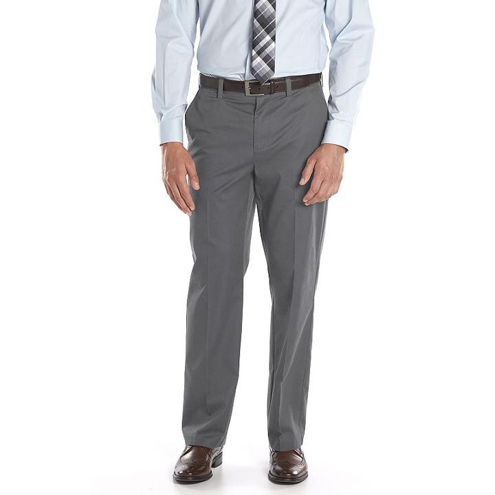 Men's Apt. 9&reg; Modern-fit Performance Stretch Chino Flat-front Pants, Size: 30x29, Grey