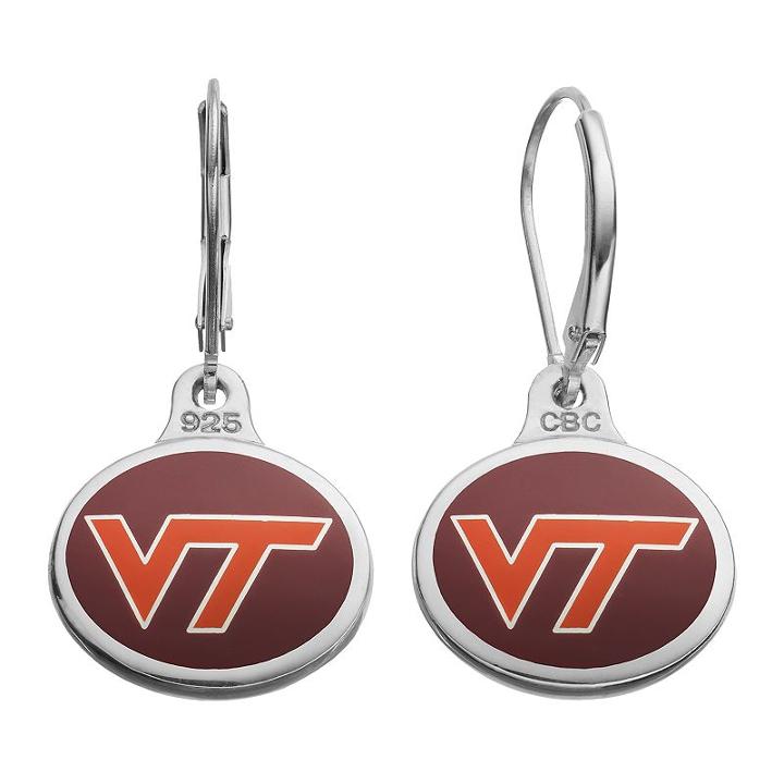 Fiora Virginia Tech Hokies Sterling Silver Team Logo Drop Earrings, Girl's, Multicolor