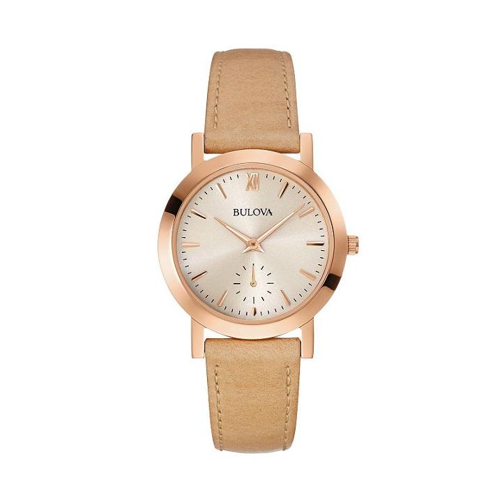 Bulova Women's Leather Watch - 97l146, Brown