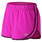 Women's New Balance Accelerate Woven Workout Shorts, Size: Medium, Dark Pink