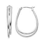 Napier Pear Nickel Free Double Hoop Earrings, Women's, Silver