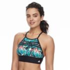 Women's Adidas Painted Palms D-cup Crop Bikini Top, Size: Large, Red