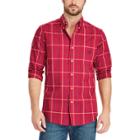 Men's Chaps Classic-fit Patterned Easy-care Stretch Button-down Shirt, Size: Medium, Red