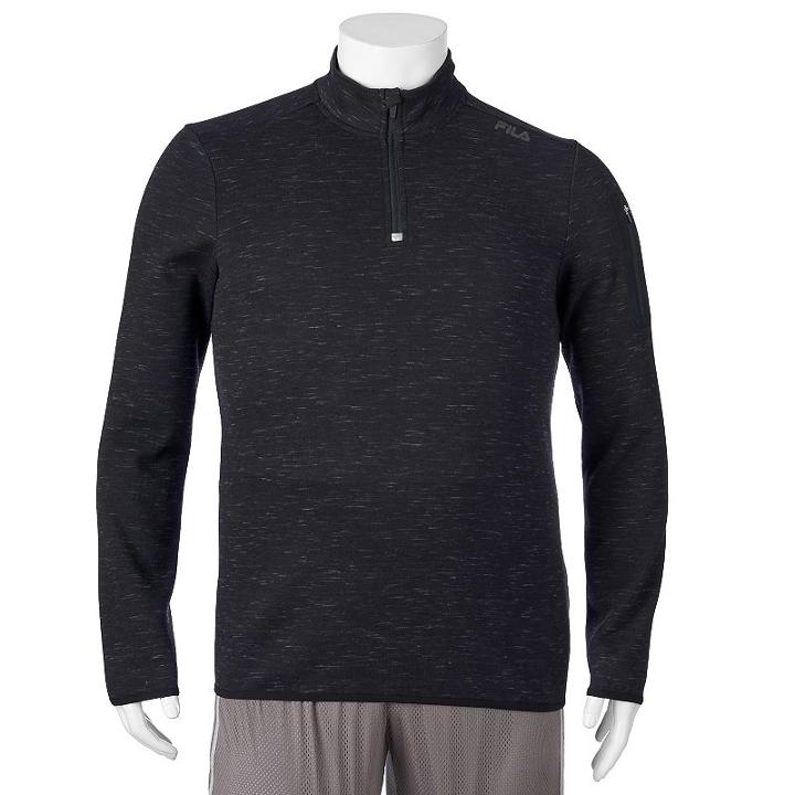 Big & Tall Fila Sport&reg; Fleece Quarter-zip Pullover, Men's, Size: 3xb, Black