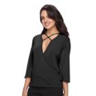 Women's Double Click Crisscross Top, Size: Small, Black
