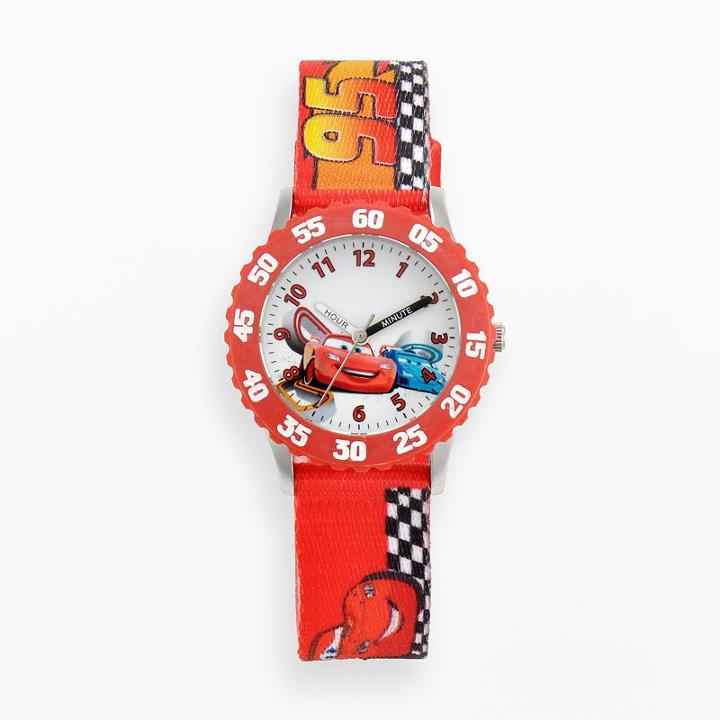 Disney / Pixar Cars Lightning Mcqueen Kids' Time Teacher Watch, Girl's, Red