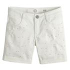 Girls 7-16 So&reg; Rolled Cuff Fashion Midi Denim Shorts, Size: 10, White