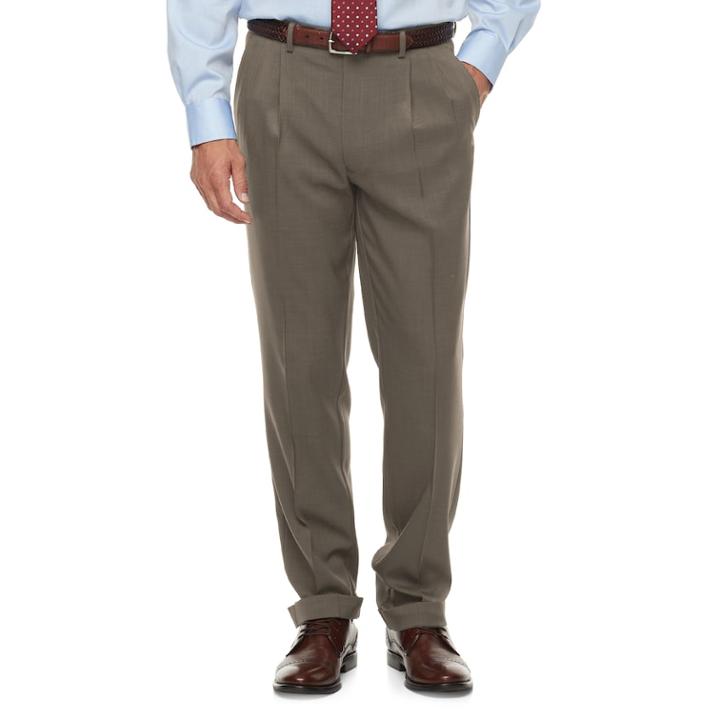 Big & Tall Chaps Classic-fit Performance Pleated Dress Pants, Men's, Size: 32x36, Lt Brown