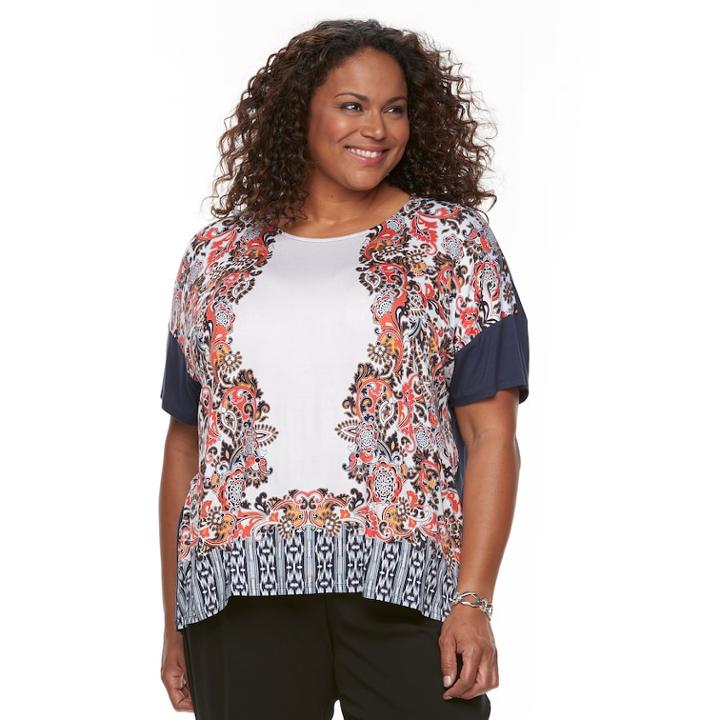 Plus Size Dana Buchman Dolman Mixed-media Top, Women's, Size: 2xl, Light Pink