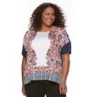 Plus Size Dana Buchman Dolman Mixed-media Top, Women's, Size: 2xl, Light Pink
