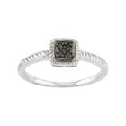 Sterling Silver Black Diamond Accent Twist Halo Ring, Women's, Size: 7