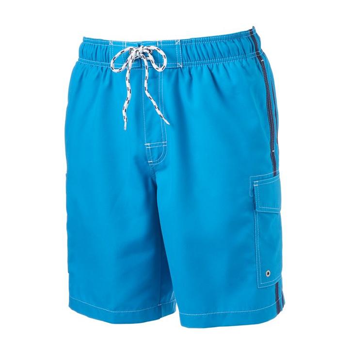 Big & Tall Sonoma Goods For Life&trade; Side-striped Microfiber Swim Trunks, Men's, Size: 3xl Tall, Blue Other