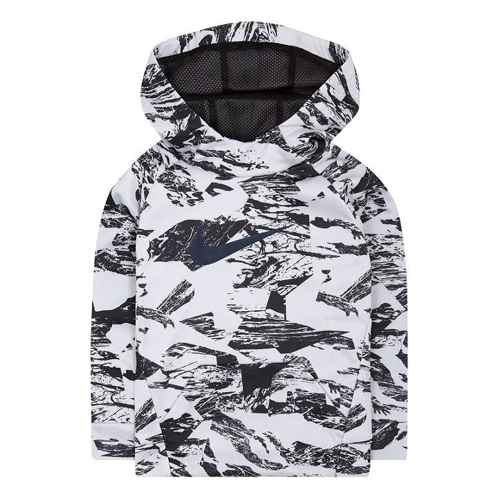 Boys 4-7 Nike Therma Abstract Logo Raglan Pullover Hoodie, Size: 7, Med Grey