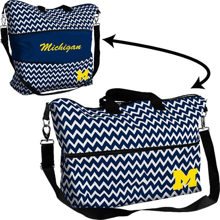 Logo Brand Michigan Wolverines Chevron Expandable Tote, Women's, Multicolor
