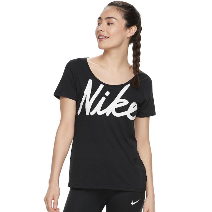 Women's Nike Dry Training Graphic T-shirt, Size: Large, Grey (charcoal)
