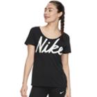 Women's Nike Dry Training Graphic T-shirt, Size: Large, Grey (charcoal)