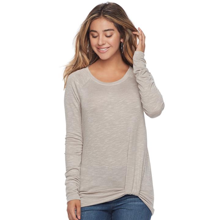 Women's Juicy Couture Twist Hem Tee, Size: Medium, Med Beige