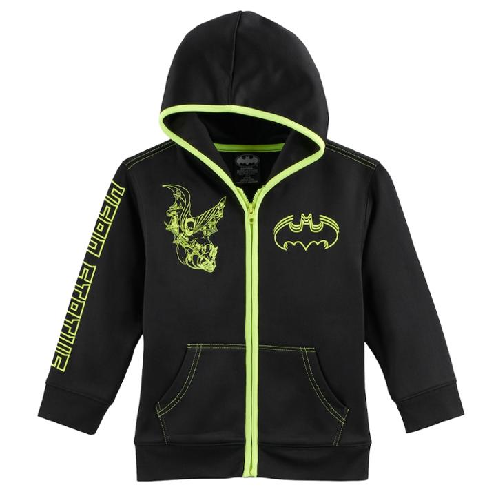 Boys 4-7 Dc Comics Batman Zip Hoodie, Size: M(5/6), Black