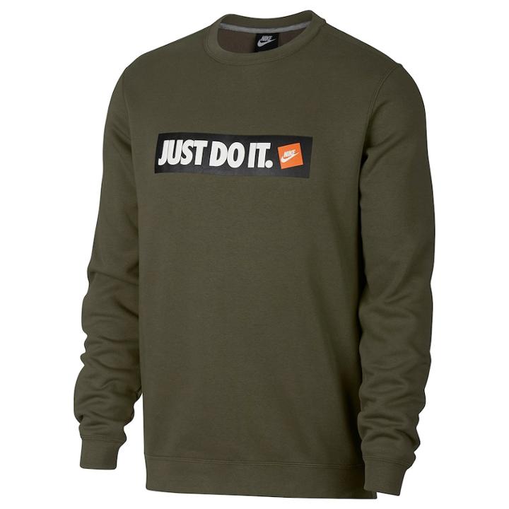Men's Nike Just Do It Fleece Crew, Size: Xl, Green