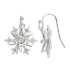 Simulated Crystal Snowflake Nickel Free Drop Earrings, Women's, White