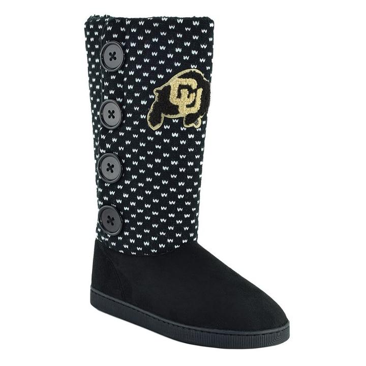 Women's Colorado Buffaloes Button Boots, Size: Xl, Black