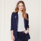 Lc Lauren Conrad Runway Collection Satin Trim Blazer - Women's, Size: 6, Dark Blue