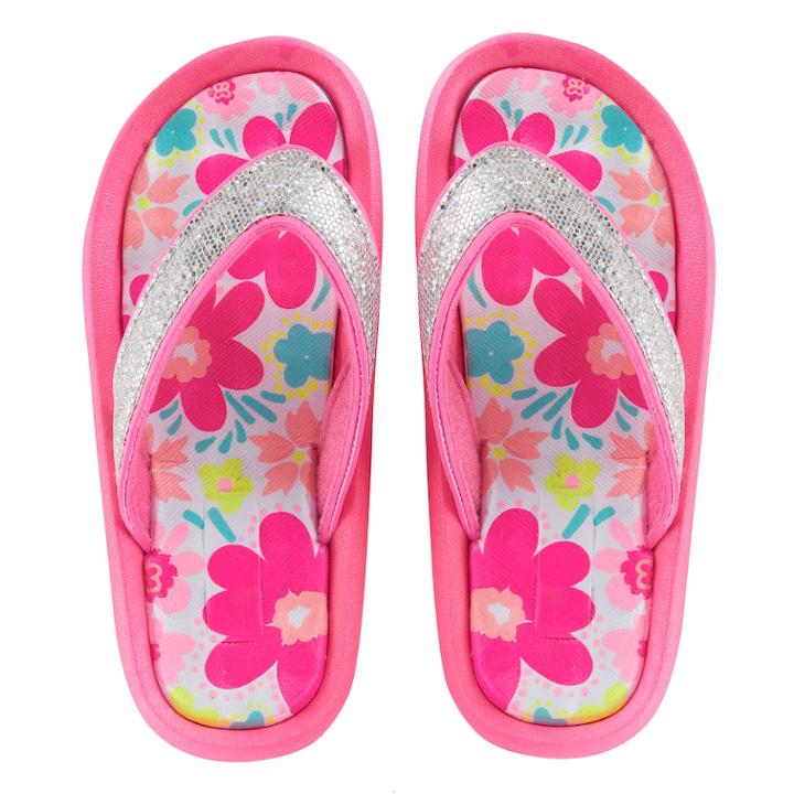 Girls 4-16 Elli By Capelli Floral Print Sport Sandals, Size: 1/2, Multi