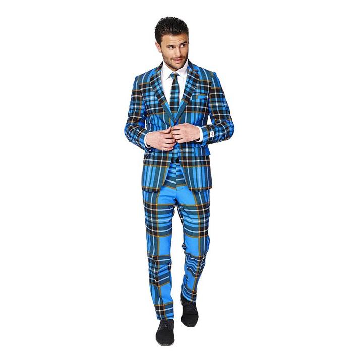 Men's Opposuits Slim-fit Braveheart Suit & Tie Set, Size: 50 - Regular, Med Blue
