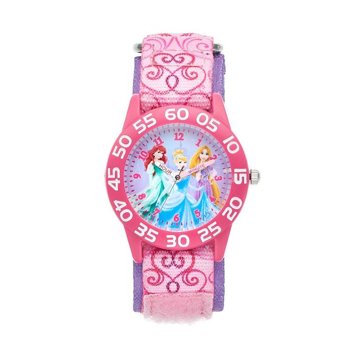 Disney Princess Kids' Cinderella, Ariel & Rapunzel Time Teacher Watch, Girl's, Multicolor