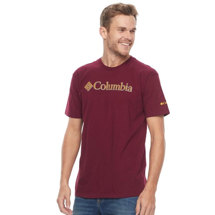 Men's Columbia Graphic Tee, Size: Medium, Dark Red