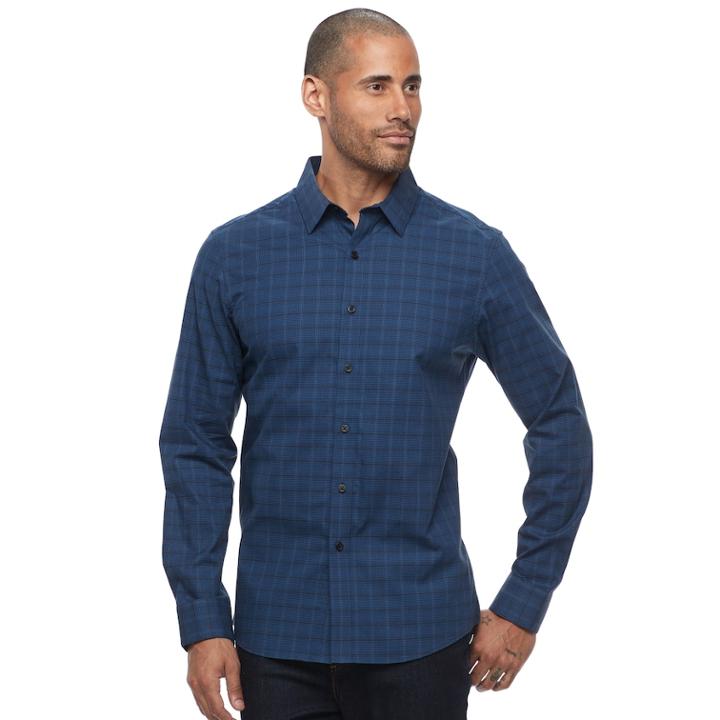 Big & Tall Apt. 9&reg; Premier Flex Modern-fit Stretch Button-down Shirt, Men's, Size: 4xb, Blue