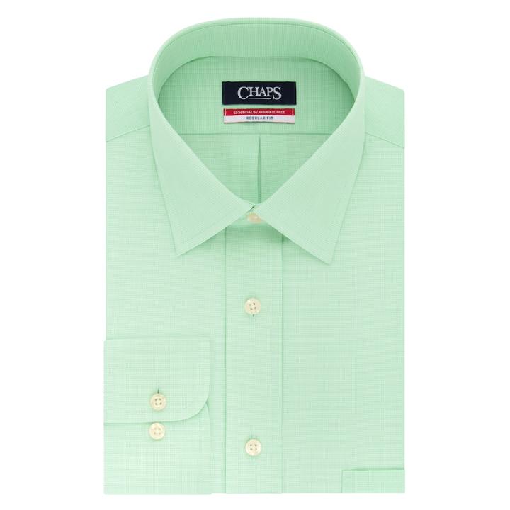Men's Chaps Regular-fit Wrinkle-free Stretch Collar Dress Shirt, Size: Xl-36/37, Brt Green