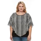 Plus Size Ab Studio Striped Asymmetrical Popover Top, Women's, Size: 2xl, Ovrfl Oth