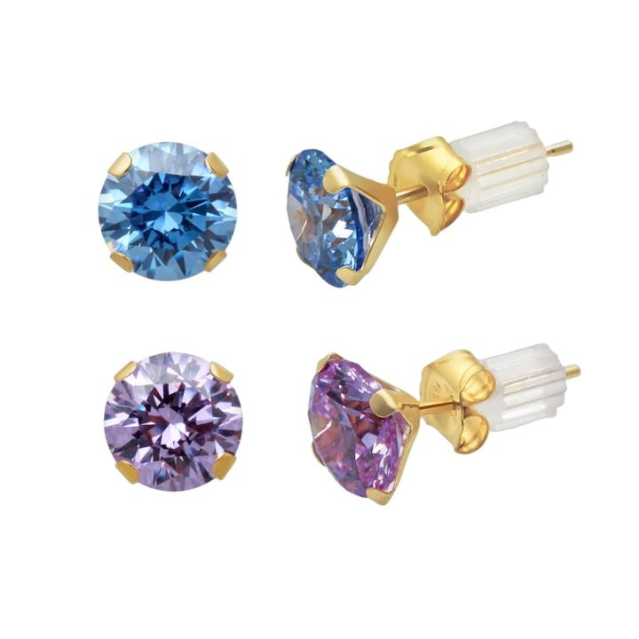 Renaissance Collection 10k Gold 3 5/8-ct. T.w. Stud Earring Set - Made With Swarovski Zirconia, Women's, Yellow