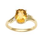 10k Gold Citrine And Diamond Accent Ring, Women's, Size: 6, Orange