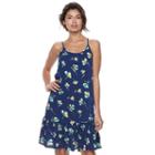 Juniors' So&reg; Print Flounce Hem Swing Dress, Teens, Size: Small, Blue