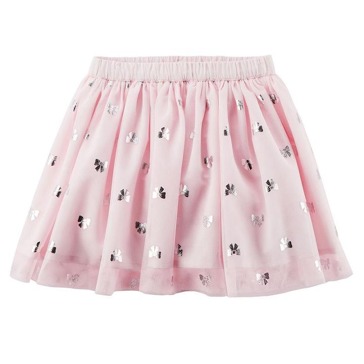 Girls 4-8 Carter's Foil Bow Tutu Skirt, Size: 8, Light Pink