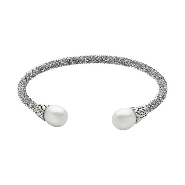 Pearlustre By Imperial Sterling Silver Freshwater Cultured Pearl Cuff Bracelet, Women's, Size: 7