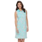 Women's Croft & Barrow&reg; Print Polo Dress, Size: Xxl, Med Blue