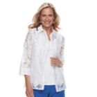 Women's Alfred Dunner Studio Burnout 2 Pc. Blouse & Camisole Set, Size: 14, White