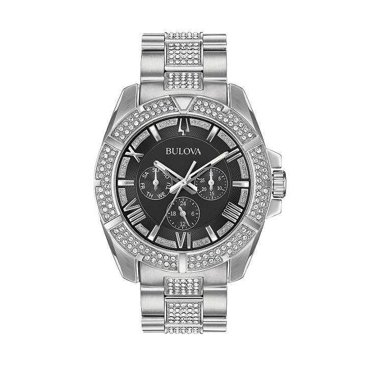 Bulova Men's Crystal Stainless Steel Watch - 96c126, Size: Large, Grey